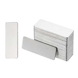 PATIKIL 36Pcs Metal Stamping Blanks, 1.97 x 0.7 Rectangle Stamping Tags Blanks Plate Stainless Steel Single Hole DIY Name Tags for Laser Engraving Stamping ID Tags, Silver