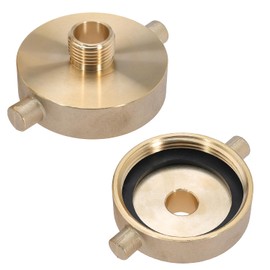 2 PCS 2-1/2" NST (NH) Female x 3/4" GHT Male Fire Hydrant Hose Adapter Brass Fire Equipment with Pin Lug for Fire Hydrants, Pipes, Hoses