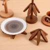 PartyKindom Wooden Trivets for Hot Dishes: Wooden Tree Coasters Walnut