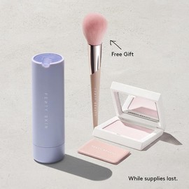 Fenty Beauty Glow ‘N Set Essentials: Hydra Vizor Huez Refillable Tinted SPF 30 Moisturizer + Invisimatte Instant Setting & Blotting Powder + Free Brush:_Hydra Vizor Huez Shade 6 + Invisimatte Powder