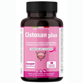 Blasenentzündung & Harnwegsinfektion mit reinem D-Mannose 2000 mg Bromelain Cranberry Milchsäurebakterien Vitamin C – Vegan – 60 Kapseln – Cistosan Plus Agips Farmaceutici