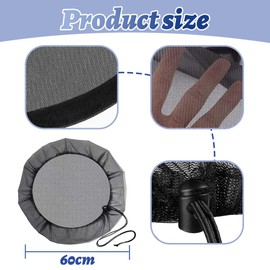 HAMKU Pack of 2 Rain Butt Cover 60 cm, Rain Butt Net Fine Mesh with Drawstring, Protective Net for Rain Barrel Against Leaves, Insects, Mosquitoes, Rain Barrel Cover for Rain Barrel, Garden, Patio