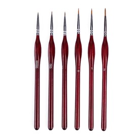 DOETYD Detail Brush Set 6 Different Sizes of Art Brushes Fine Detail Brushes for Watercolor Acrylic Oil Painting