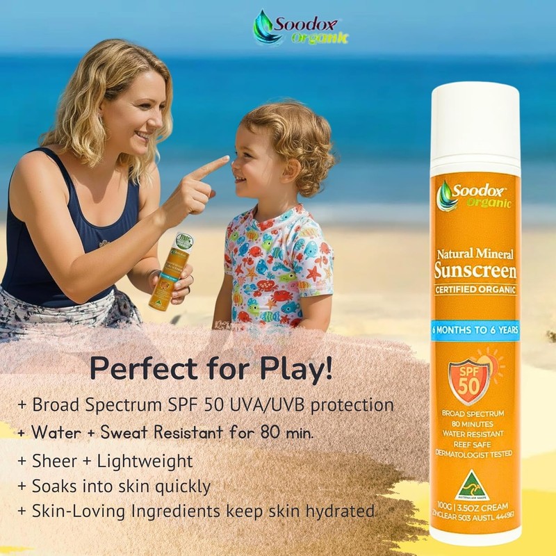 SOODOX Natural Mineral Sunscreen 6 Months to 6 Years SPF50
