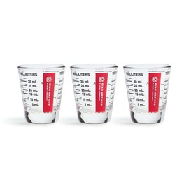 King Arthur Baking Company Mini Measure Shot Glass, for Multi-Purpose Liquid and Dry Ingredients, Black, Set of 3
