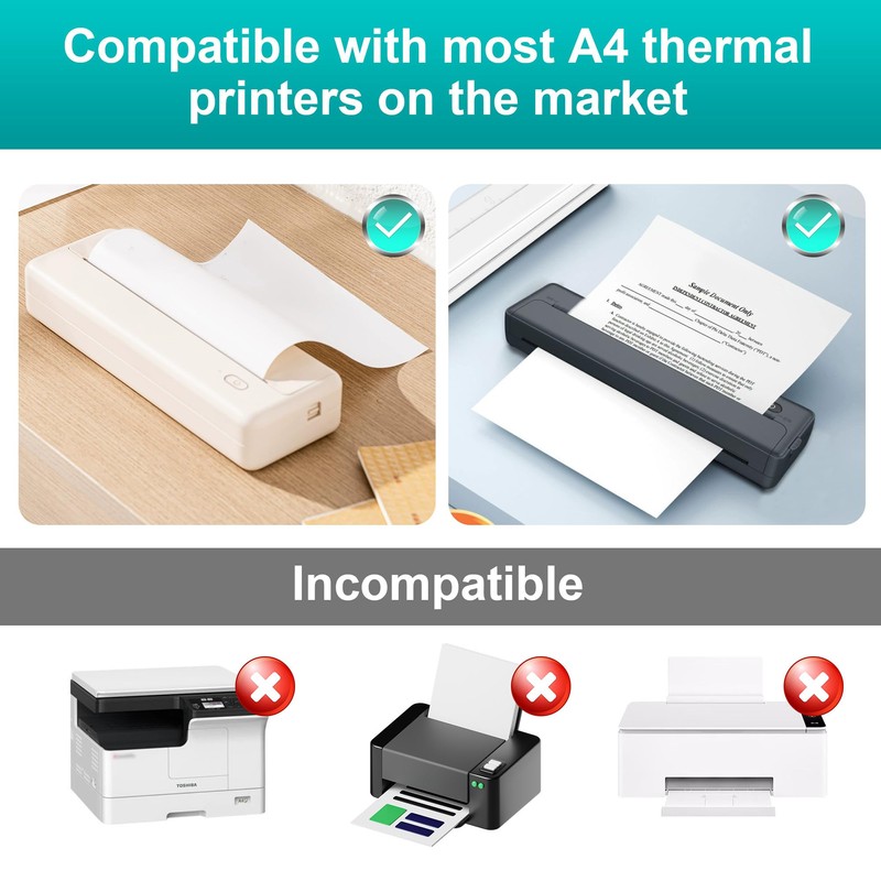 (100 Sheets) Foldable Thermal Paper A4, Quick-Drying Thermal Paper, 210
