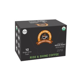 Alex’s Low Acid Organic Coffee | Created to Limit Heartburn, Acid Reflux & Stomach Irritation | Rise & Shine | Pack of 12 K-Cups