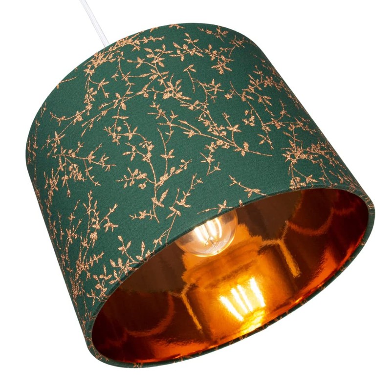 Modern Deep Forest Green Cotton Fabric 10" Lamp Shade with