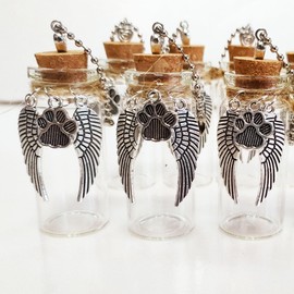 MINELEVEN Pet Fur Memorial Jar,Fur Keepsake,Dog Memorial Jar, Loss of Pet Gifts,Rainbow Bridge Gift,Urn Memorial Gift,Dog Memorial (Pet Fur Memorial Jar 10pcs)