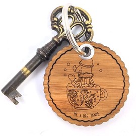 Mr. & Mrs. Panda Rundwelle Key Ring Night Moth Bubble Bath Gift Toilet Lucky Charm Bag Pendant Dreamy Lanyard Animals, natural