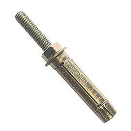 Merriway BH03962 (4 Pcs) 8.8 Steel Loose Bolt Projecting Shield Anchor, Yellow Zinc Plated M6 x 70 mm - Pack of 4 Pieces