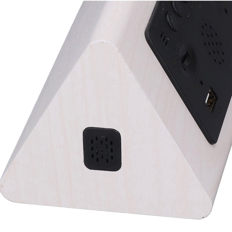 LED Digital Alarm Clock Multipurpose Wooden Clock with Voice Control