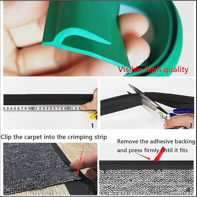 Cuttable Carpet Edge Trim,Flexible Floor Transition Strip from Carpet to