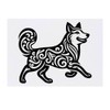 'Swirl Pattern Dog' Temporary Tattoo - Water Resistant, Skin-Safe, Non-Toxic