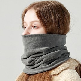 Unisex Winter Fleece-Lined Mask Neck Warmer & Gaiter Men's Neck Black (b)