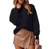 WEACZZY Black Sweaters for Women 2024 Dressy Casual Long Lantern