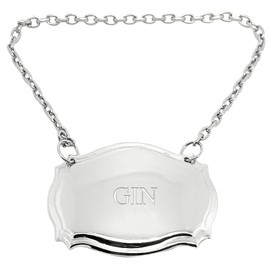Giftshop UK Gin Engraved Silver Decanter Label