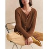Lviefent Women Knit Cardigans Lightweight Casual Crew Neck Button Down