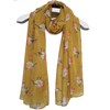 GFM® Robin Birds Print Christmas Scarf (.RN-09-MTD-Mustard)