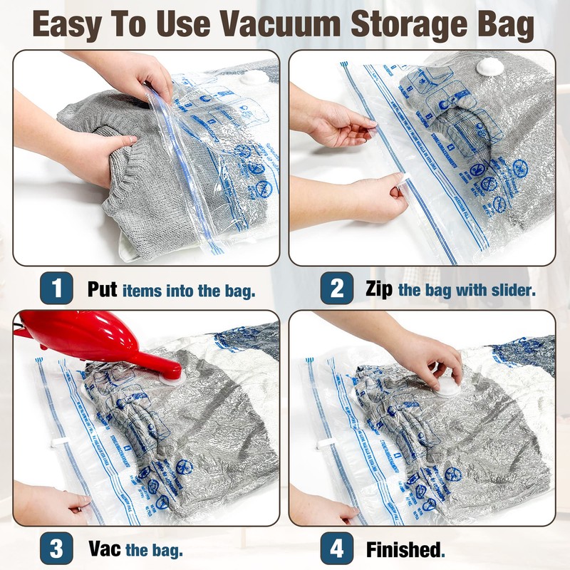 HIBAG Vacuum Storage Seal Bags, 10 Jumbo Space Saver Vacuum