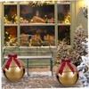 23.6 Inches Inflatable Christmas Ball PVC Large Jingle Bell Bow