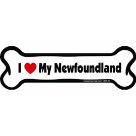 I Love My Newfoundland Dog - Car Bone Magnet