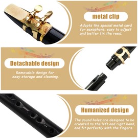 Mini Saxophone Playable Portable Instruments Pocket Saxophone Black Pocket Saxophone Kit with Saxophone Reeds Mouthpiece Carry Bag Tooth Pad Fingering Chart for Adults Children Beginners