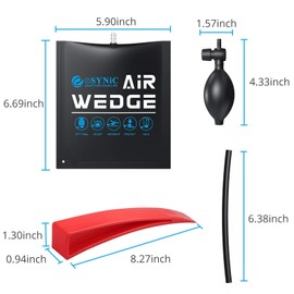 eSynic Pack of 4 Mounting Cushions, Air Wedge Pump, Window Mounting Aid, Hand Tools, Weight for Window Installation, Door, Car Repair