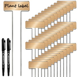 33 Pack Galvanized Steel Plant Markers with 2 Neutral Pens 10 Inch Metal Garden Stakes Outdoor Plants Waterproof and Reusable for Herb Flower Vegetable Identification