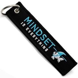 Motorcycle Keyring - Gift for Motorcyclists Keyring Fabric MINDSET IS EVERYTHING, Motorcycle Accessories - Original Keyring - Original Gifts for Motorcyclists, blue