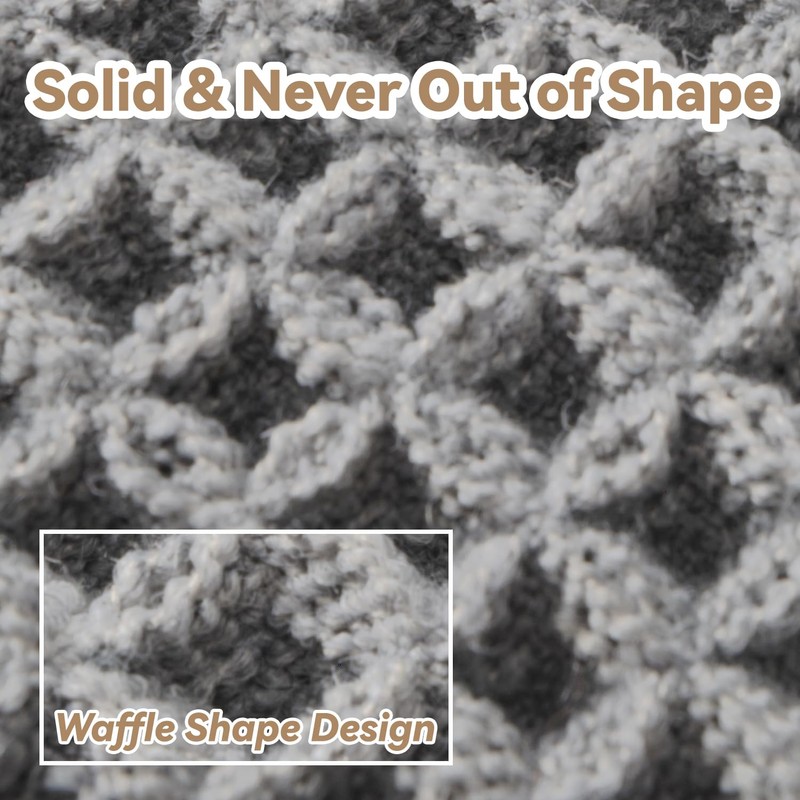 SIXHOME 40 x 100 cm Light Grey Waffle Pattern Bath