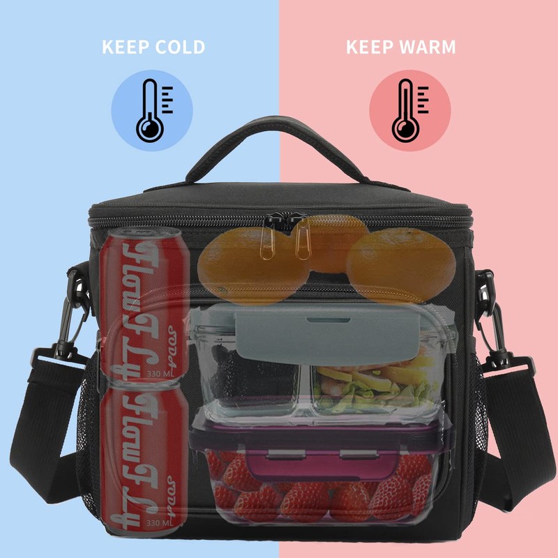 FlowFly Insulated Lunch Bag Adult Lunch Box Large Cooler Tote