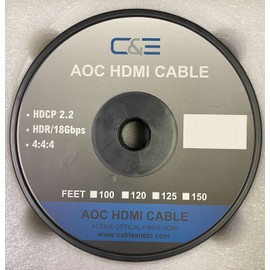 150ft (45.7M) High Speed HDMI Cable Male to Male with Ethernet Black (150 Feet/45.7 Meters) Built-in Signal Booster, Supports 4K 30Hz, 3D, 1080p and Audio Return CNE622637