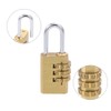 sourcing map 3 Digit Combination Padlock Brass Locks 3mm Shackle