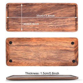 13.8 X 5.5in Solid Acacia Wood Serving Trays Rectangular Wooden Serving Platters for Home Decor, Charcuterie Board,Bathroom Vanity Counter Tray, Toilet Tank Tray (1)