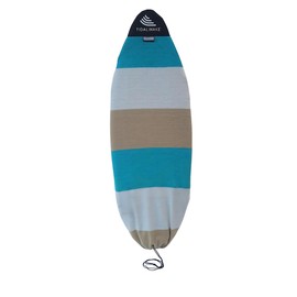 Tidal Wake TAG-IT –60" Round Nose Surf & Wake Board Sock - Soft Wakesurf/Wakeboard Bag with Built-in Name Tab, Customizable Wake Surfboard/Wakeboard Cover Protects Your Board Teal-Cream-Taupe