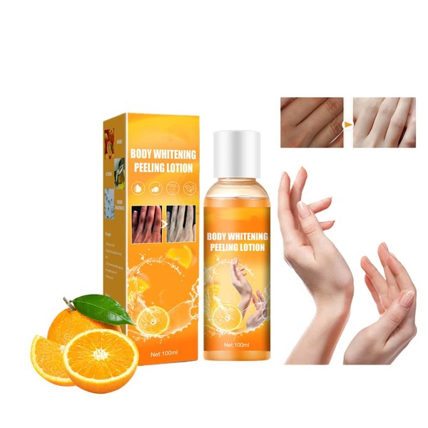 JGHGO Korean Orange Peeling Lotion Body Whitening Cream Lotion, Organic Skin Care Peel Off Dead Remover for Neck, Knees, Elbows, Armpit (1Pc, - Whitening)