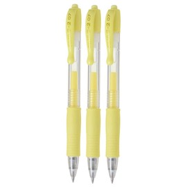 Pilot G2 Retractable Pastel Gel Ink Rollerball Pens, Fine Point 0.7mm, Yellow, 3 Count