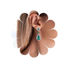 Xmsrn Vintage Crystal Drop Earrings Rhinestone Drop Earrings Crystal Rhinestone Earrings Sparkling CZ Wedding Bridal Earrings Jewellery for Women and Girls, Zinc, No Gemstone