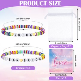 Liliaafar 12 Set Bachelorette Party Favors Bridesmaid Proposal Gifts Set Team Bride Bracelet with Cards & Drawstring Bags for Engagement Bridal Shower Wedding Favor