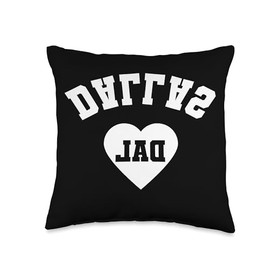 Workout Gym Shirt Sport Jersey Men Women Yoga Top Texas Reverse Dallas Heart Upside Down Athletic Women Throw Pillow, 16x16, Multicolor