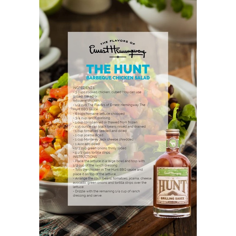 Flavors of Ernest Hemingway Sauces, the Hunt BBQ Sauce, 12