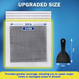 Seloom Drywall Repair Kit Upgraded Size, 10 x 10 Inch Drywall Patch Kit Large Hole, Self Adhesive Fiberglass Wall Patch Quick Repair for Damaged Drywall Ceiling