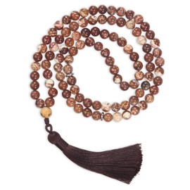 Tasbih Premium Muslim Prayer Beads Made with Natural Stone Beads for Daily Misbaha and Meditation (8mm (99 Beads), Jasper, Dark Brown)