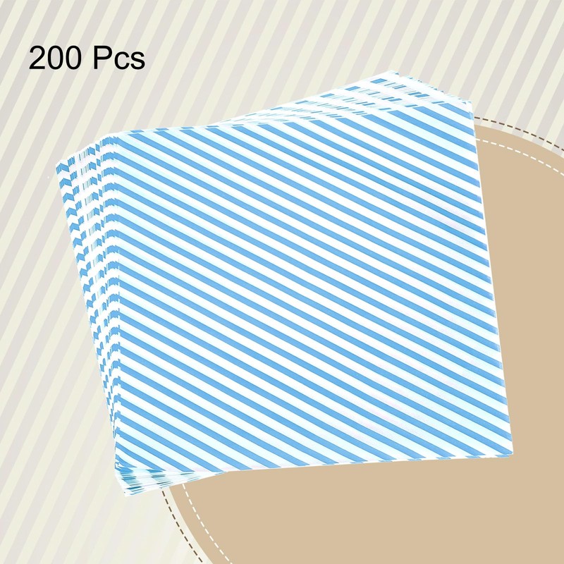 HARFINGTON 200pcs Square Stripes Wax Paper Sheets 12" x 12"