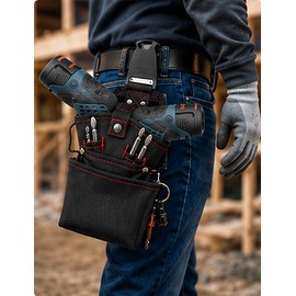 Rotatable Drill Tool Bag for Belt Organization – Quick-Hanging Oxford Cloth Holder for Jobsite Tool Access