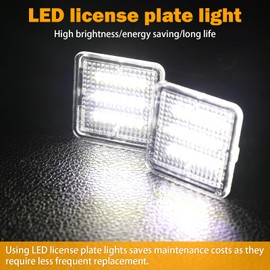 LED License Plate Light Compatible with 2016-2023 Toyota Tacoma & 2014-2021 Tundra License Plate Lights Assembly Tag Lamp 6000K White