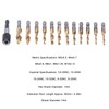13Pcs/Set Combination Drill Tap High Speed Steel Titanium Plated Hex