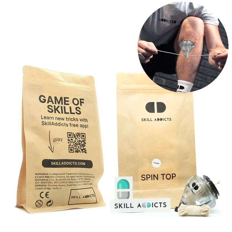 SA Ball Bearing Spin Top - Clear (Includes Spintop Strings,