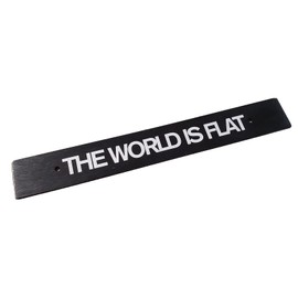 Aluminum Black Front License Plate Delete w/The World is Flat Laser Engraved for Subaru Vehicles